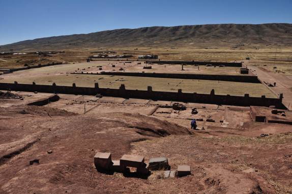 As ruínas de Tiahuanaco, na Bolívia